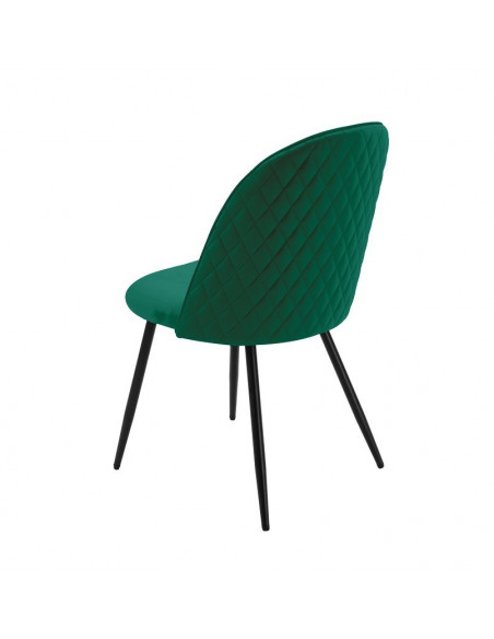Silla MAGDA NEW, metal, tapizado velvet verde
