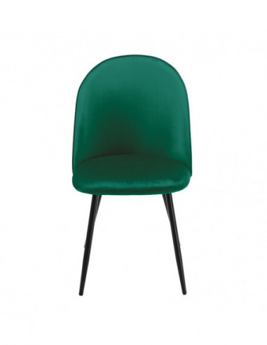 Silla MAGDA NEW, metal, tapizado velvet verde