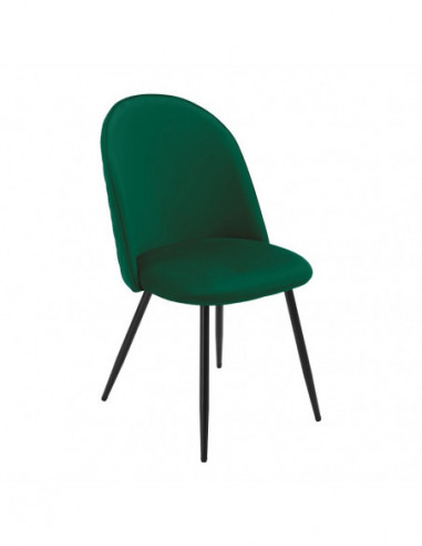 Silla MAGDA NEW, metal, tapizado velvet verde