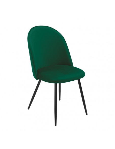 Silla MAGDA NEW, metal, tapizado velvet verde