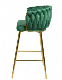 Taburete KING, metal, cromado dorado, tapizado velvet... 2