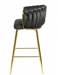 Taburete KING, metal, cromado dorado, tapizado velvet... 2