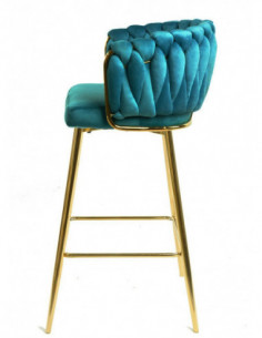 Taburete KING, metal, cromado dorado, tapizado velvet... 2