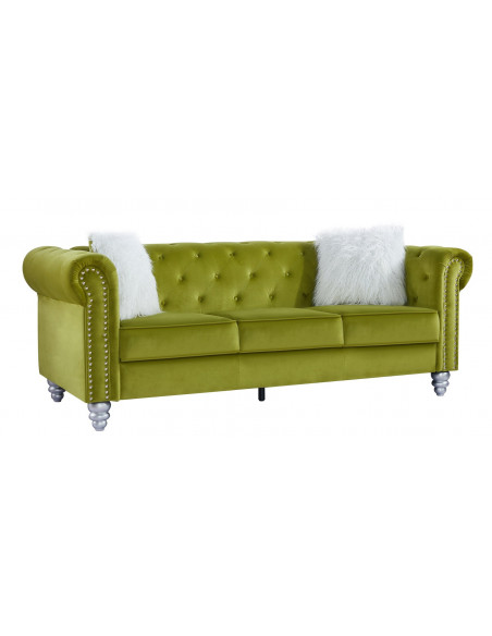 Sofá CHESTER STYLE, 3 plazas, tapizado velvet verde 38