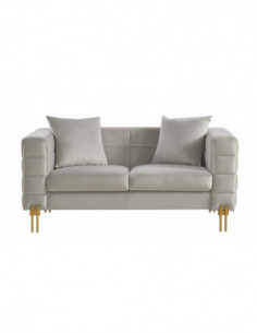 Sofá LARIOS, 2 plazas, tejido velvet gris claro 25 2
