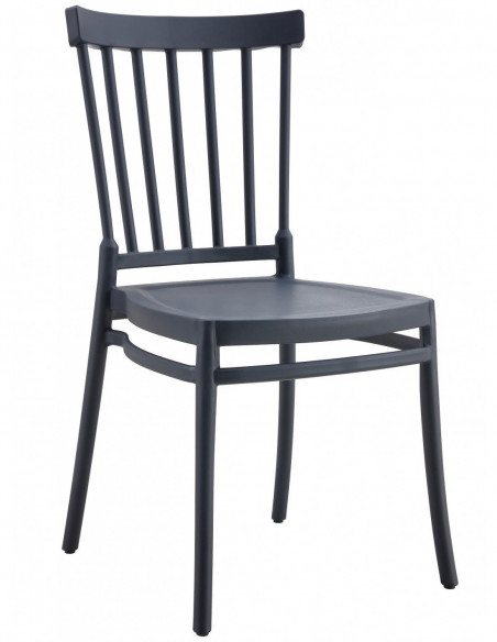 Silla MILOS NEW, apilable, tratamiento anti UV, polipropileno antracita