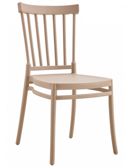 Silla MILOS NEW, apilable, tratamiento anti UV, polipropileno tórtora - Nuevo diseño ver MILOS 43 -