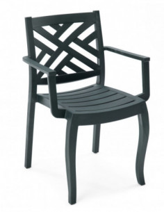 Sillón JACARANDA, apilable, polipropileno antracita 2