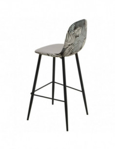 Taburete HORUS NEW, metal, tapizado velvet gris con...