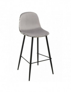 Taburete HORUS NEW, metal, tapizado velvet gris con... 2