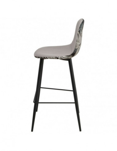 Taburete HORUS NEW, metal, tapizado velvet gris...