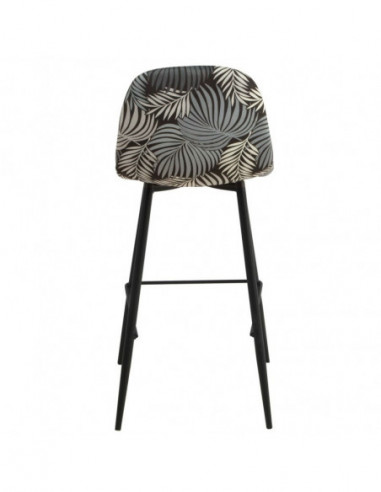 Taburete HORUS NEW, metal, tapizado velvet gris...