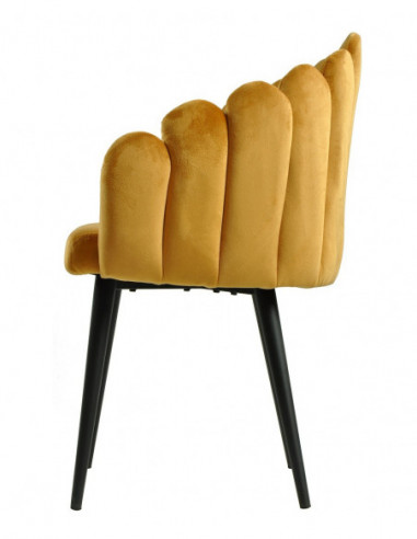 Sillón DEVIN, metal, tapizado velvet amarillo