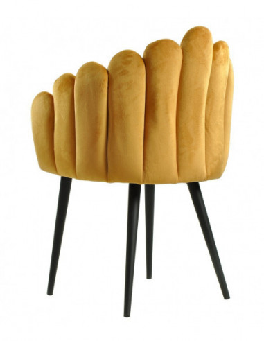 Sillón DEVIN, metal, tapizado velvet amarillo