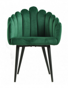 Sillón DEVIN, metal, tapizado velvet verde oscuro 2
