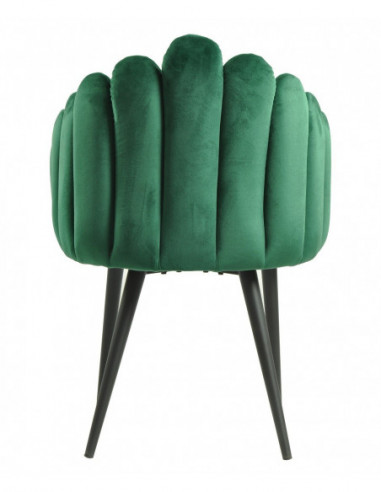 Sillón DEVIN, metal, tapizado velvet verde oscuro