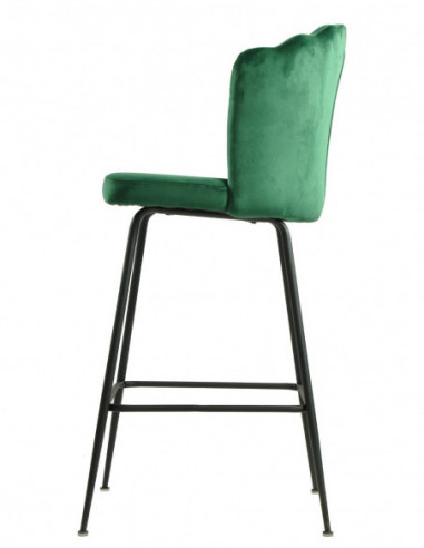 Taburete DEVIN, metal, tapizado velvet verde...