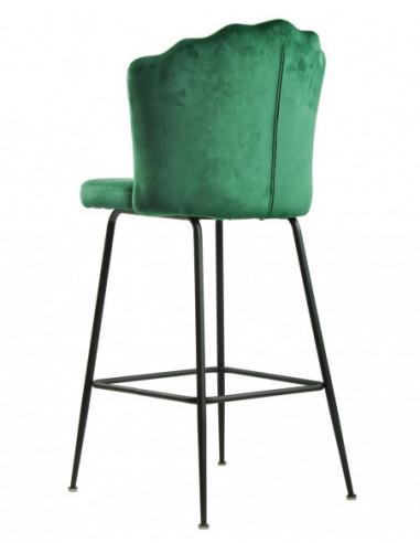 Taburete DEVIN, metal, tapizado velvet verde...