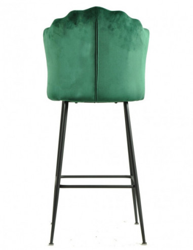 Taburete DEVIN, metal, tapizado velvet verde...