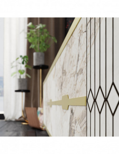 Aparador ELOISE, biIaminado mármol blanco con...