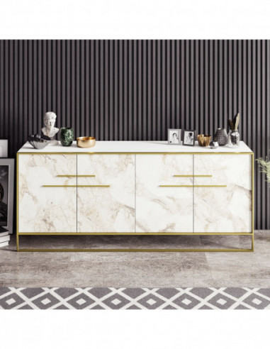 Aparador SIENA, biIaminado mármol blanco con...