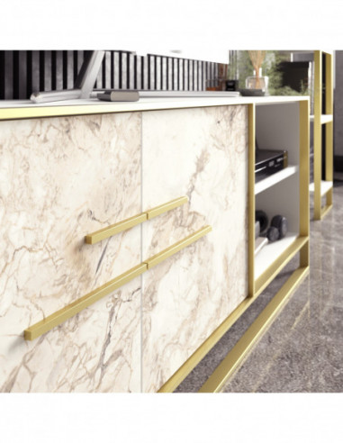 Mueble de TV SIENA, biIaminado mármol blanco...