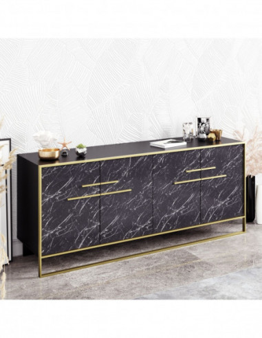 Aparador SIENA, biIaminado mármol negro con...