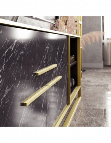 Mueble de TV SIENA, biIaminado mármol negro con...