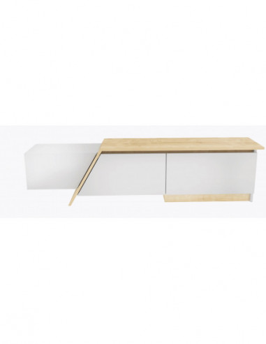Mueble de TV PRUDENCE, biIaminado blanco con...
