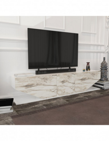 Mueble de TV VIOLET, biIaminado mármol blanco,...