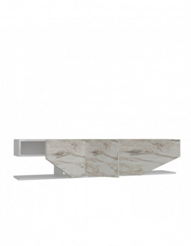 Mueble de TV VIOLET, biIaminado mármol blanco,...