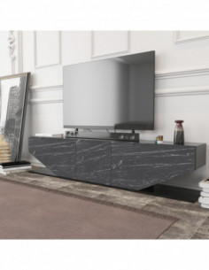 Mueble de TV VIOLET, biIaminado mármol negro, 180 cms. 2