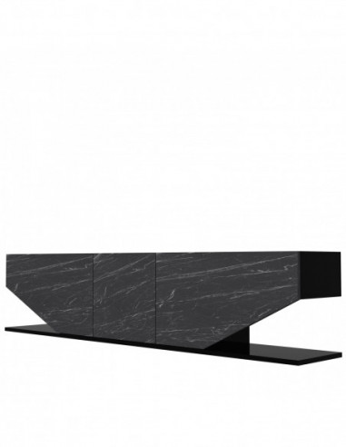 Mueble de TV VIOLET, biIaminado mármol negro,...