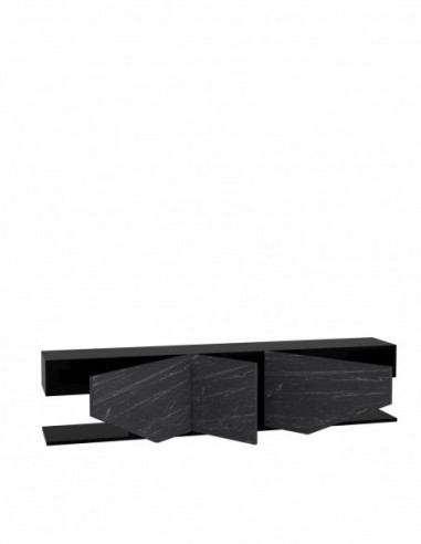 Mueble de TV VIOLET, biIaminado mármol negro,...