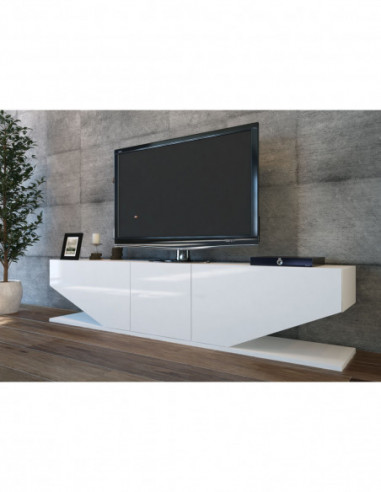 Mueble de TV VIOLET, biIaminado blanco brillo,...