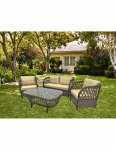 Set MARBELLA, 2 Sillones + Sofá 2 plazas + mesa,...