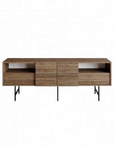Mueble de TV SIMON, biIaminado nogal, 180 cms.