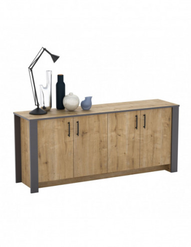 Aparador PHILIPPA, biIaminado roble con gris...