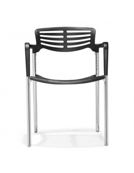 Sillón ALBENIZ, cromado, polipropileno negro
