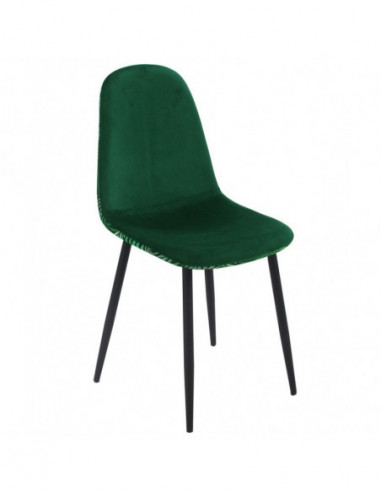 Silla HORUS NEW, metal, tapizado velvet verde...