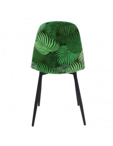 Silla HORUS NEW, metal, tapizado velvet verde...