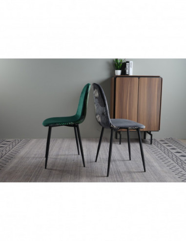 Silla HORUS NEW, metal, tapizado velvet verde...