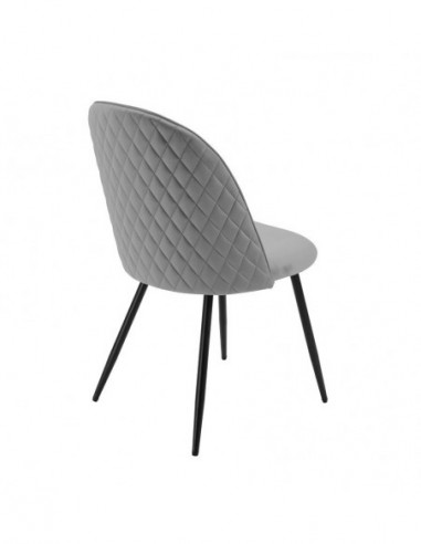 Silla MAGDA NEW, metal, tapizado velvet gris