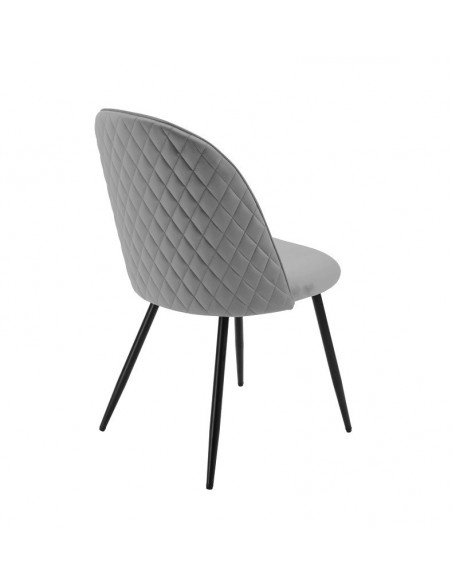 Silla MAGDA NEW, metal, tapizado velvet gris