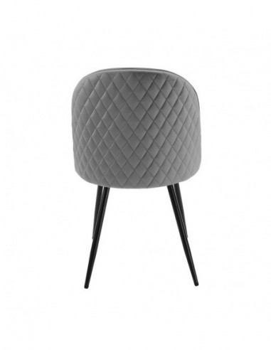Silla MAGDA NEW, metal, tapizado velvet gris