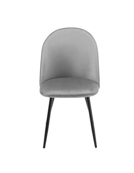 Silla MAGDA NEW, metal, tapizado velvet gris