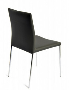 Silla INMA, apilable, metal, similpiel negra 2