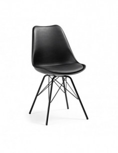 Silla BELLA NEW (SU), base negra, carcasa y cojín negro