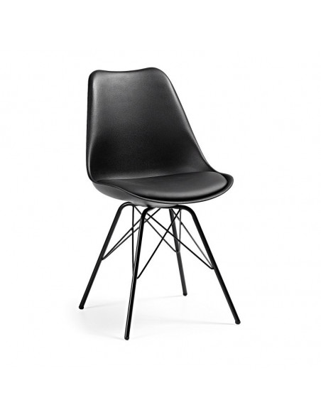 Silla BELLA NEW (SU), base negra, carcasa y cojín negro