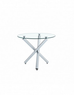 Mesa DESIREE NEW, cromada, cristal, 90 cms diámetro 2